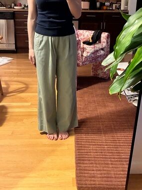 Everlane Wide-Leg Pants in Sage